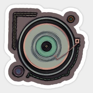 Turntable Distressed Sticker